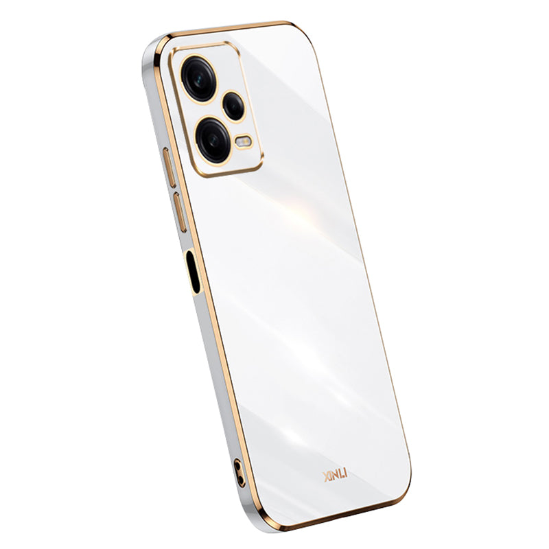 XINLI Shockproof Phone Case for Xiaomi Redmi Note 12 Pro 5G Electroplating Golden Edge TPU Phone Cover XINLI Shockproof Phone Case for Xiaomi Redmi Note 12 Pro 5G Electroplating Golden Edge TPU Phone Cover